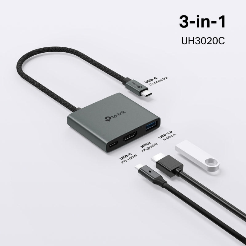 TP-Link UH3020C USB Type-C 3-in-1 Hub - HDMI / PD 100W / USB Type-A