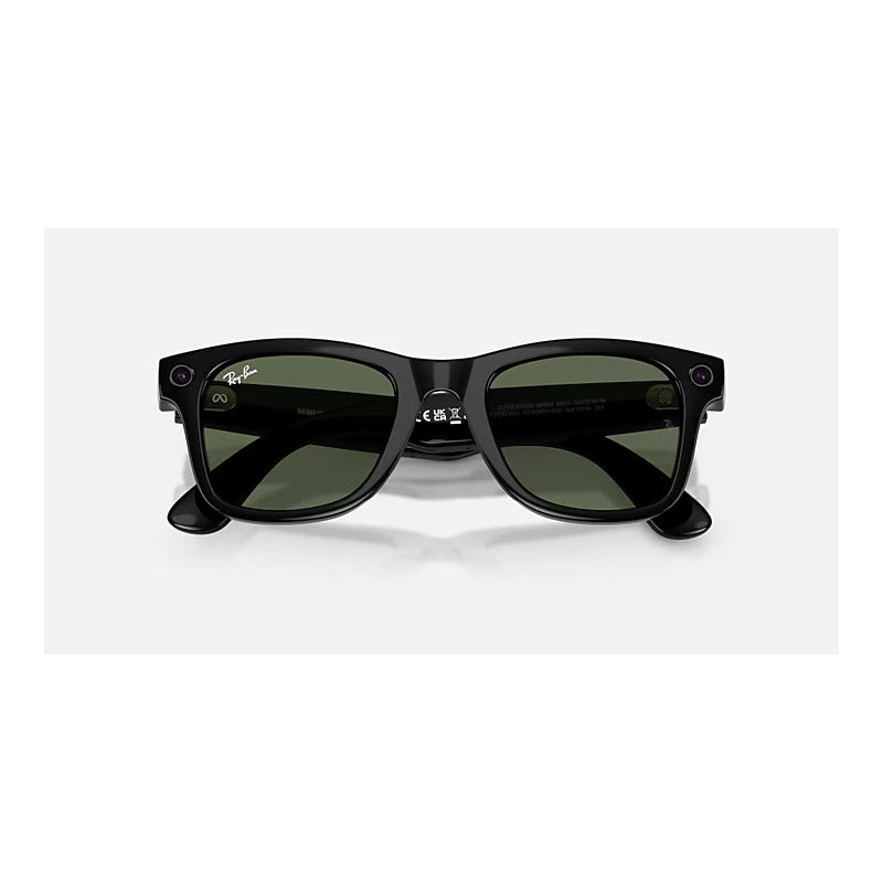 Ray-Ban Meta - Wayfarer Large (Gen 2) Bluetooth / Wi-Fi / Shiny Black - Green / Open Box