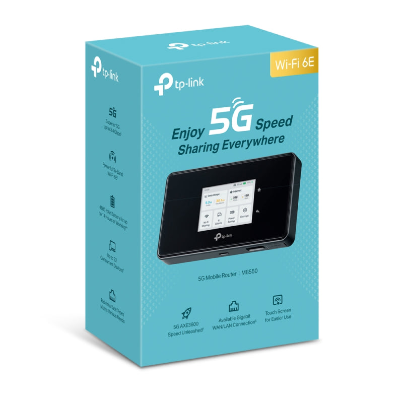 TP-Link M8550 5G Mobile Wi-Fi Router - 5G / 4680mAh / Black