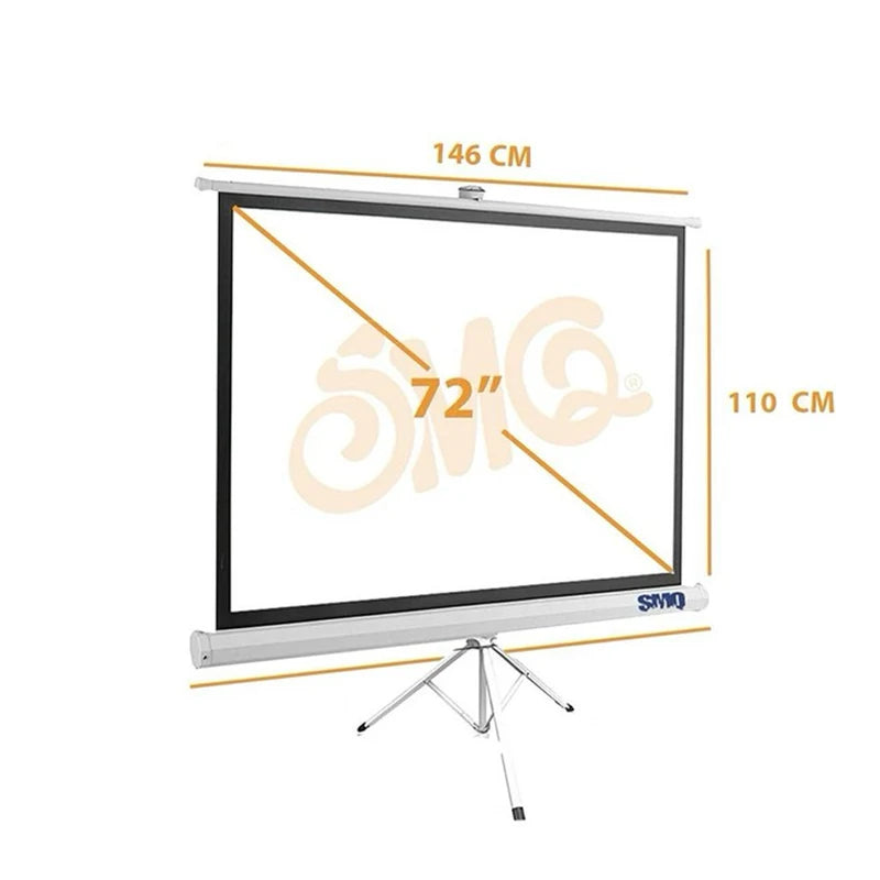 SMQ PRO 72" Projector Screen with Tripod and Portable Bag
