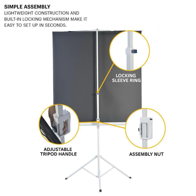 SMQ PRO 72" Projector Screen with Tripod and Portable Bag