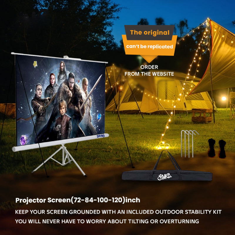 SMQ PRO 72" Projector Screen with Tripod and Portable Bag
