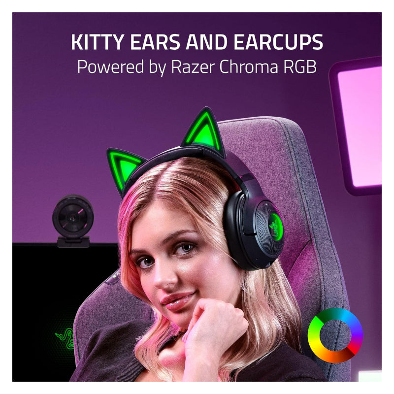 Razer Kraken Kitty V2 Gaming Headphone - Over-Ear / Bluetooth / Black