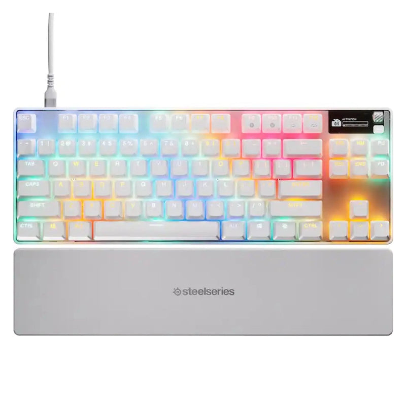 لوحة مفاتيح ألعاب ستيل سيريز أبيكس برو TKL الجيل الثالث، سلكية، RGB، باللون الأبيض