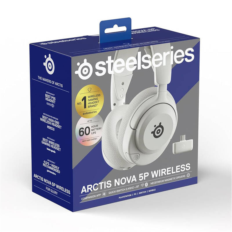 SteelSeries Arctis Nova 5P Gaming Headphones - Wireless / White