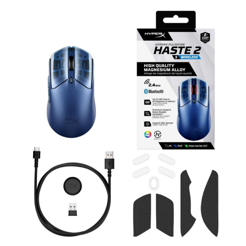 HyperX Pulsefire Haste 2 S Gaming Mouse - Wireless / 6 Buttons / Navy