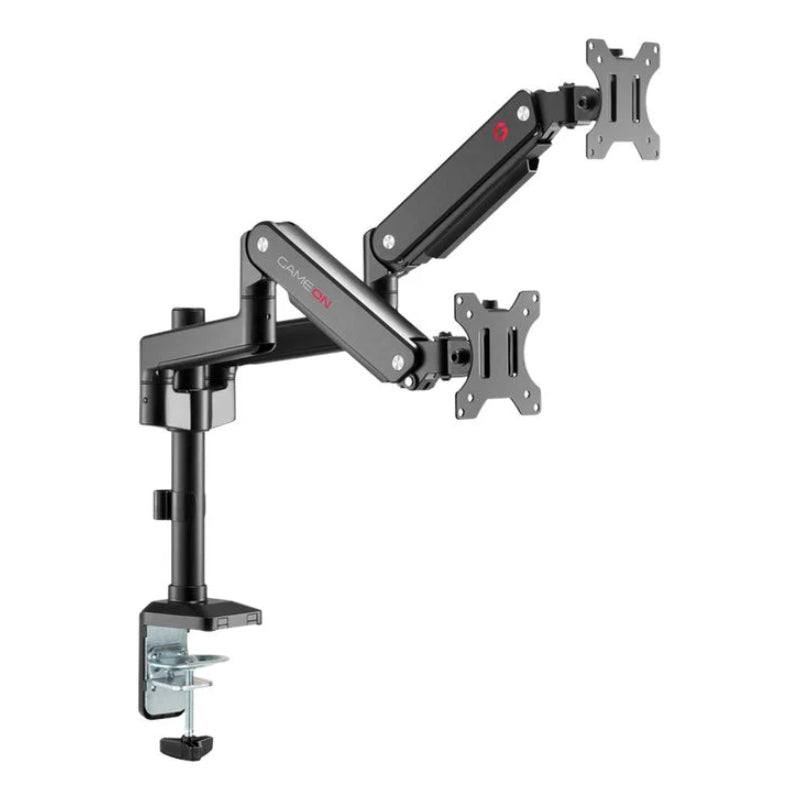 GameOn GO-2045 Pole-Mounted Gas Spring Dual Monitor Arm - 17"-32" / Black