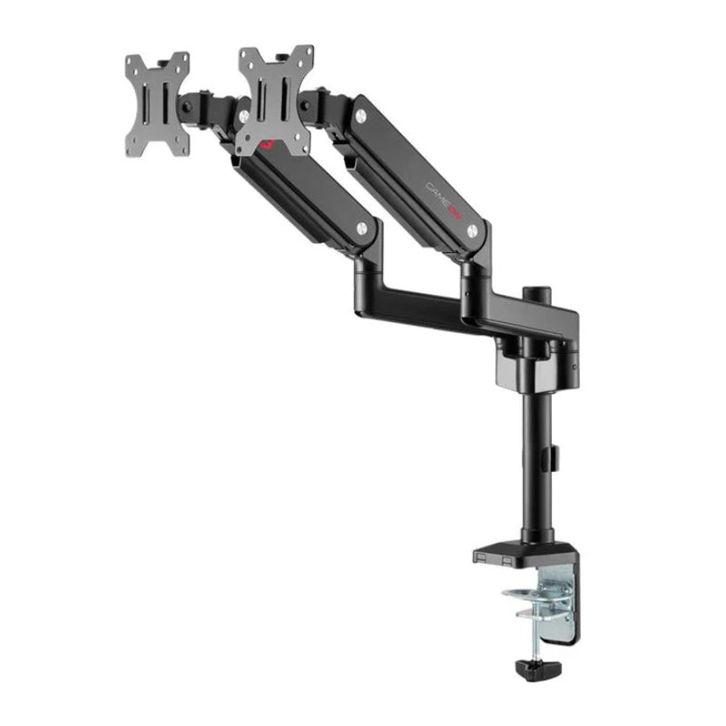 GameOn GO-2045 Pole-Mounted Gas Spring Dual Monitor Arm - 17"-32" / Black