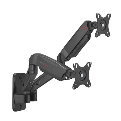GameOn GO-5008 Economy Spring-Assisted Wall Mounted Dual Monitor Arm - 17"-32" / Black