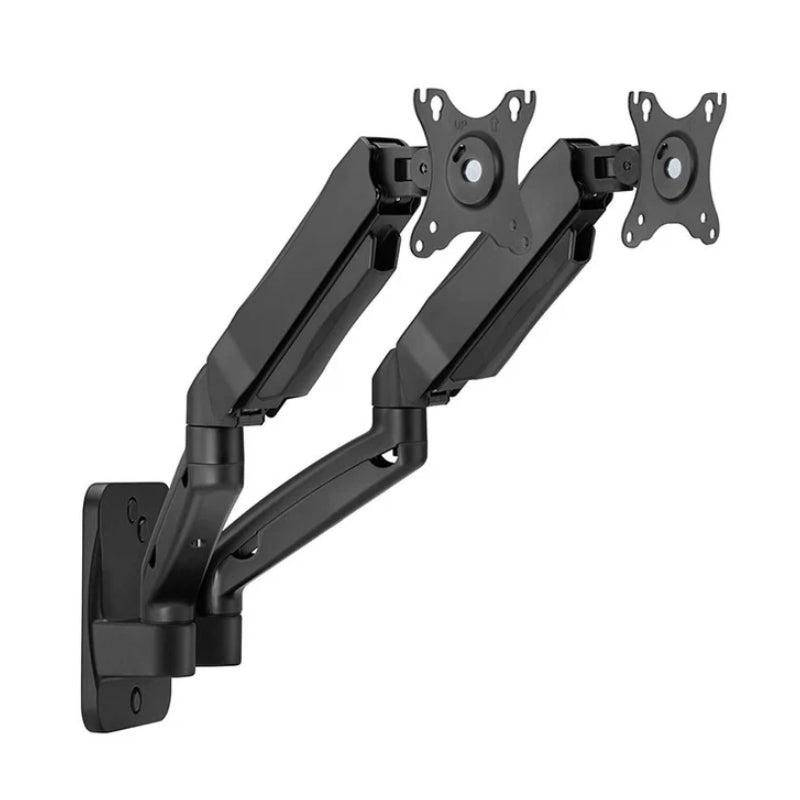 GameOn GO-5008 Economy Spring-Assisted Wall Mounted Dual Monitor Arm - 17"-32" / Black