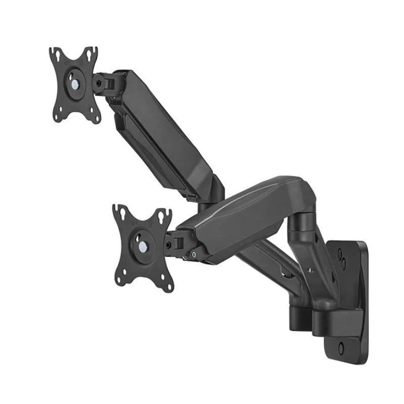 GameOn GO-5008 Economy Spring-Assisted Wall Mounted Dual Monitor Arm - 17"-32" / Black