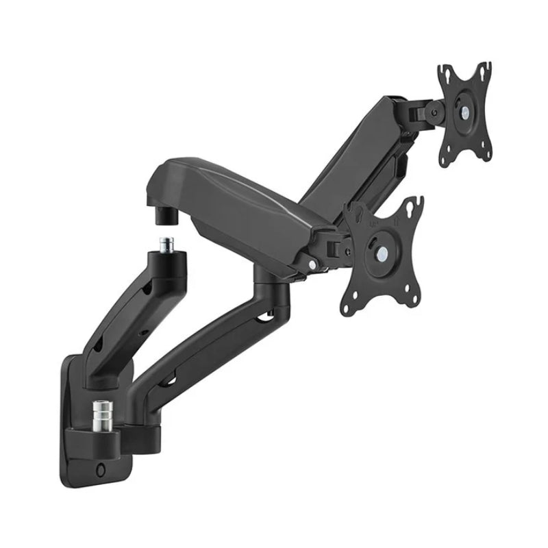 GameOn GO-5008 Economy Spring-Assisted Wall Mounted Dual Monitor Arm - 17"-32" / Black