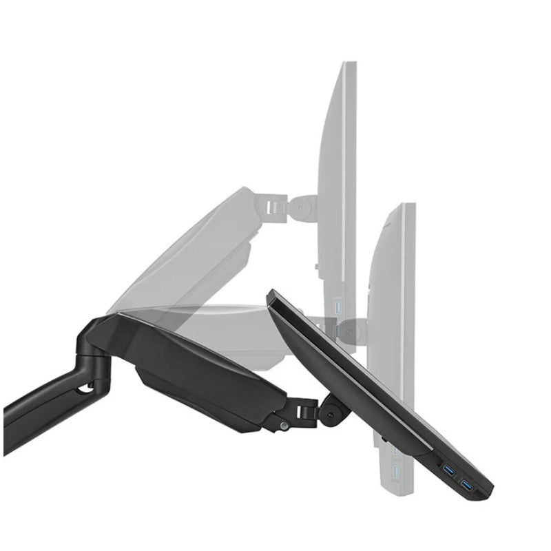 GameOn GO-5008 Economy Spring-Assisted Wall Mounted Dual Monitor Arm - 17"-32" / Black