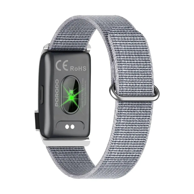 Porodo Trackfit Pro Smart Bracelet For Fitness Tracking With Display App - 145mAh / Bluetooth / Silver