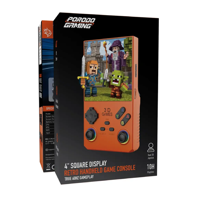 Porodo Classic Handheld Gaming Device - 4.0" IPS / 4000mAh / Orange