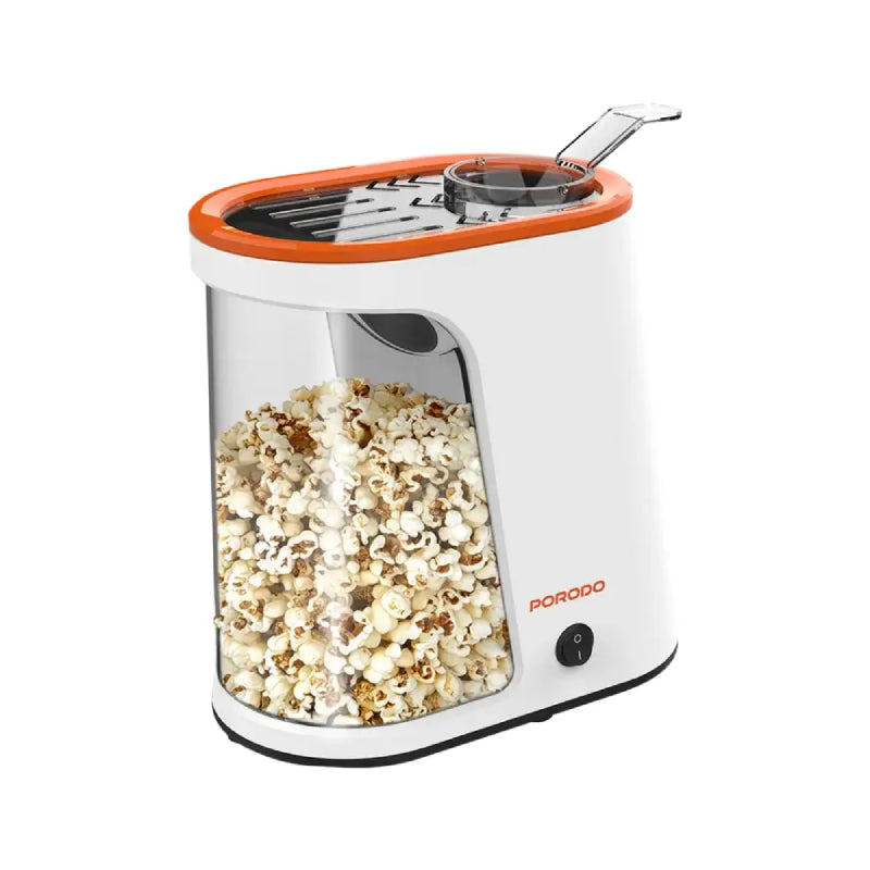 Porodo Lifestyle Air-Popped Popcorn Maker - 1200W / White/Orange