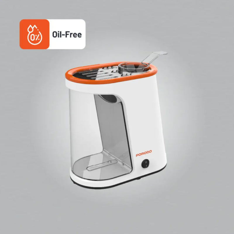 Porodo Lifestyle Air-Popped Popcorn Maker - 1200W / White/Orange