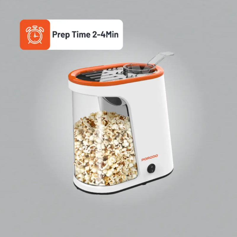 Porodo Lifestyle Air-Popped Popcorn Maker - 1200W / White/Orange