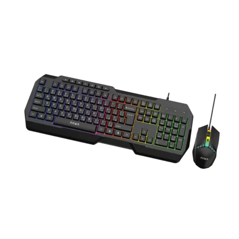 Pawa 6-in-1 Ultimate Gaming Kit (Keyboard, Mouse, Headset, Speakers, Mouse Pad & Headphone Stand) - Black