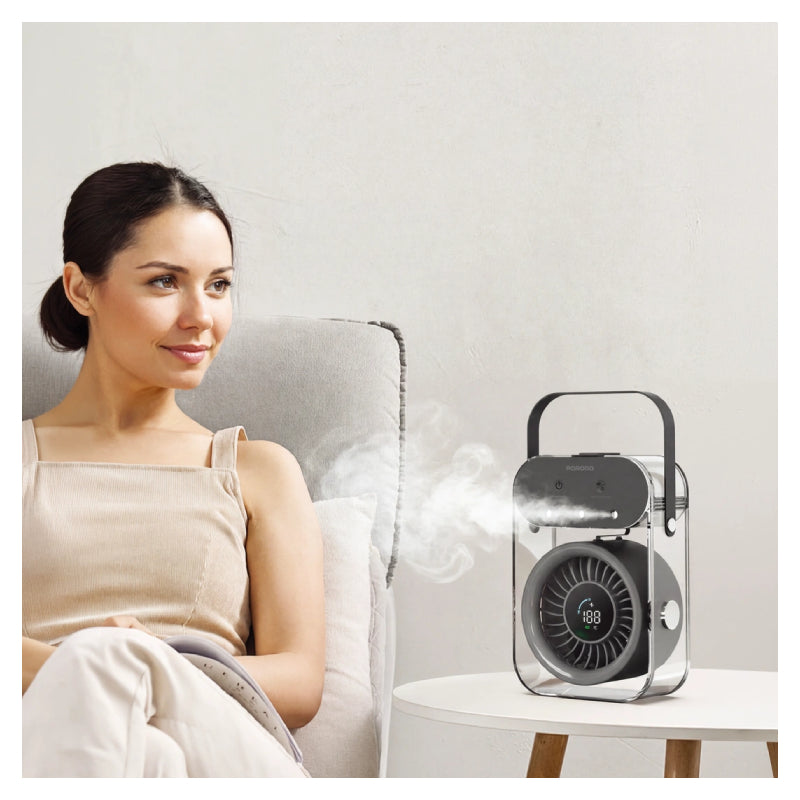 Porodo Lifestyle Chilo Aqua Portable Mist Fan - 500ml / 4000mAh / USB-C / Black