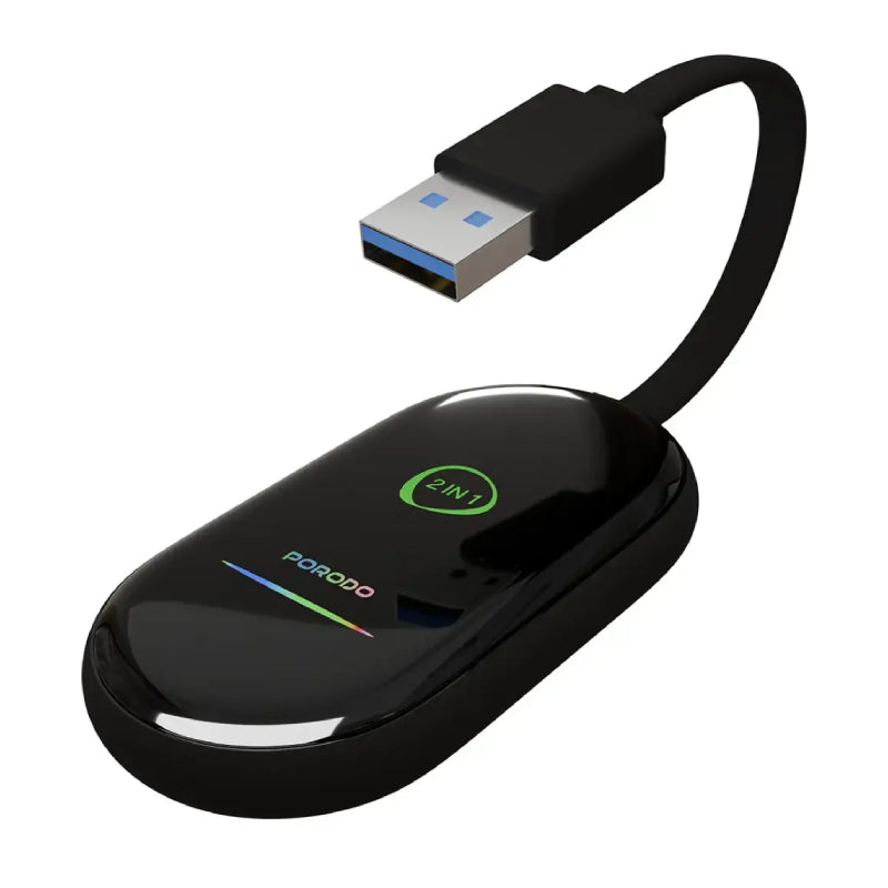 Porodo Play-X Wireless CarPlay Adapter - Wi-Fi / Bluetooth / Black