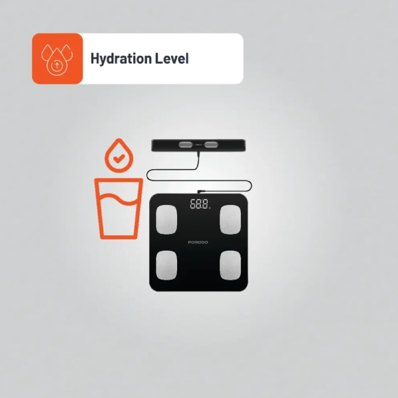 Porodo Lifestyle Precise Analysis Smart Scale - 180kg / Black
