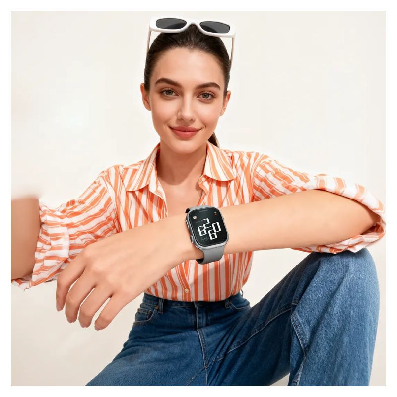 Porodo Aerofit II Smartwatch (11th Generation) - 2.01-Inch / 46mm / Silver