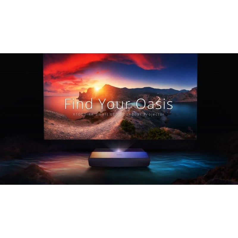 ViewSonic X1000-4K+ Ultra Short Throw Smart LED Soundbar Projector - 0.47" 4K HDR / RJ45 / HDMI / Audio / USB / Wi-Fi / Bluetooth