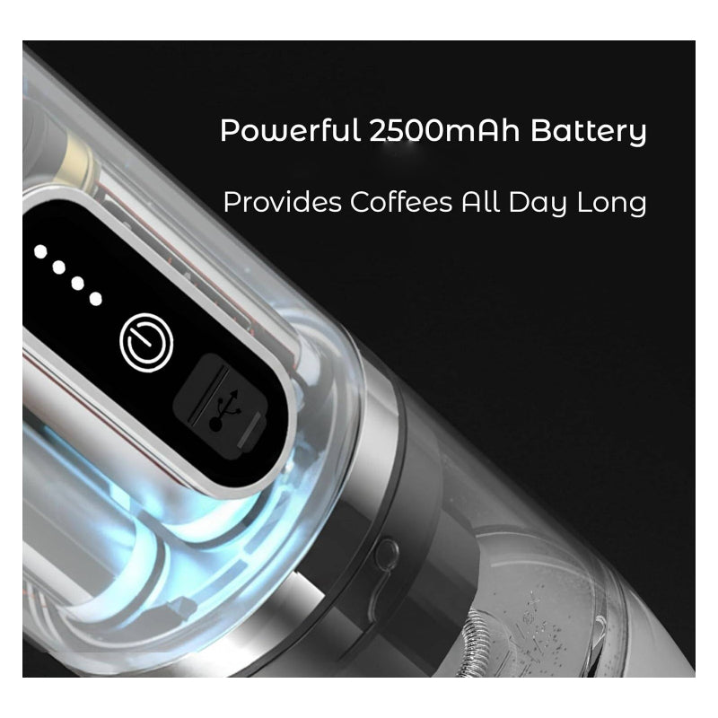 LePresso 4-in-1 Portable Coffee Machine with Milk Frother - 2500mAh / 100W / 80ml / White