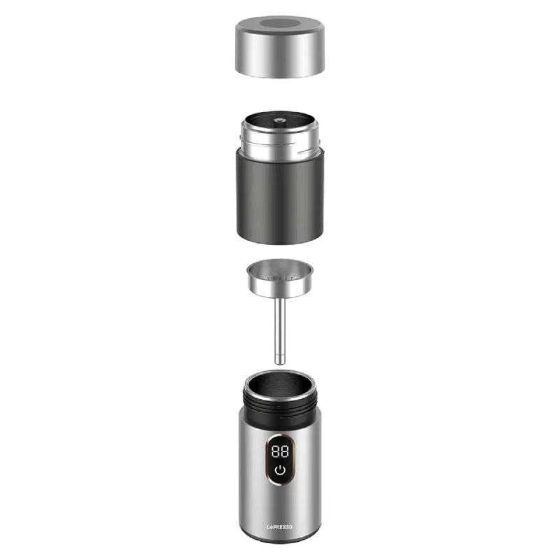 Lepresso MokaRise Electric Moka Maker with One-Touch Operation - 100W / 150ml / Silver