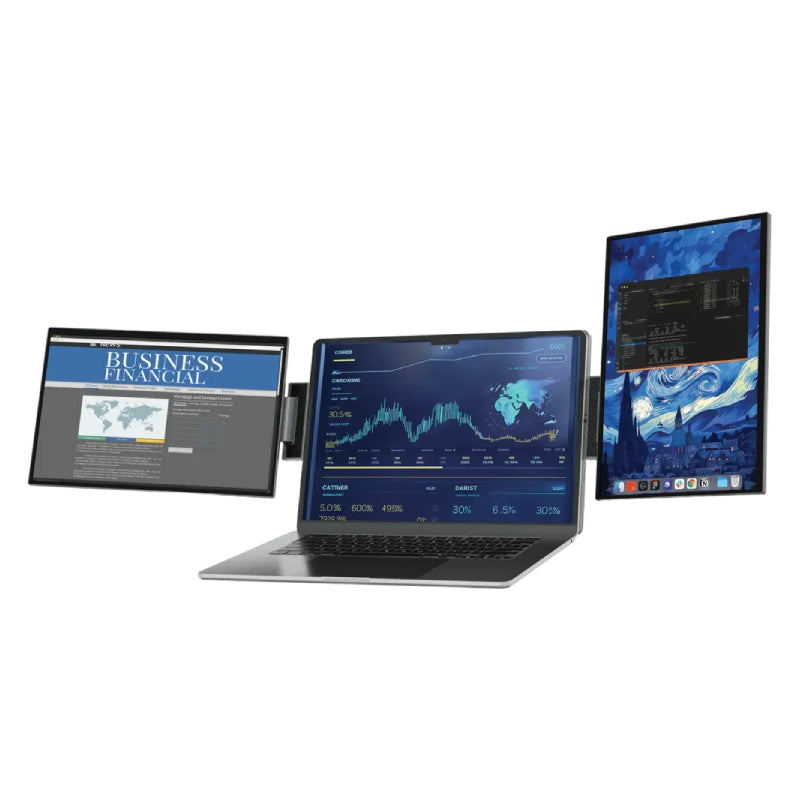 Powerology SkyFold Dual Portable Laptop Monitor - 14-inch IPS-LCD / 10ms / 60Hz / USB-C / Mini HDMI / 3.5mm audio - Monitor