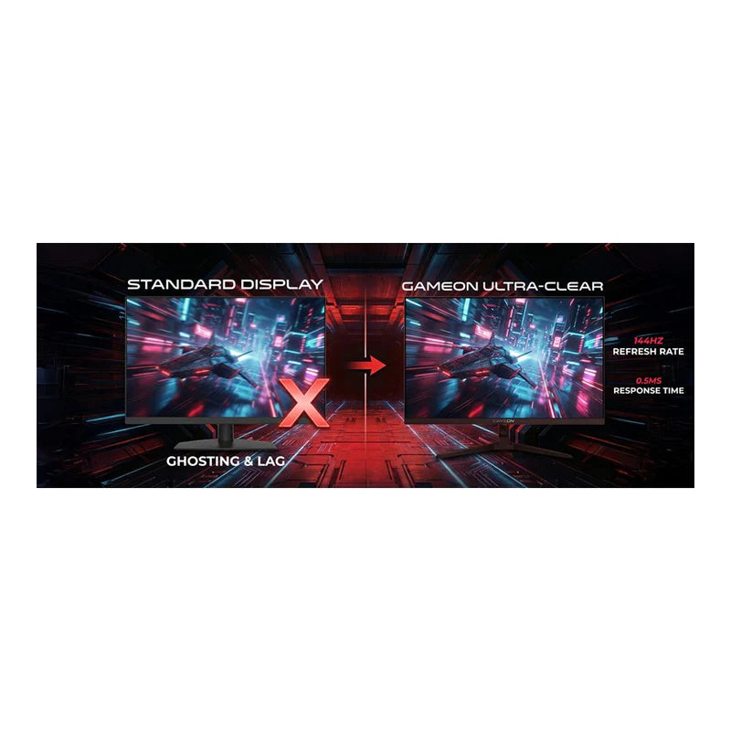 GameOn GOES27FHD144IPS Essential Series Gaming Monitor - 27" FHD / 144Hz / 0.5ms / DisplayPort / HDMI - Black