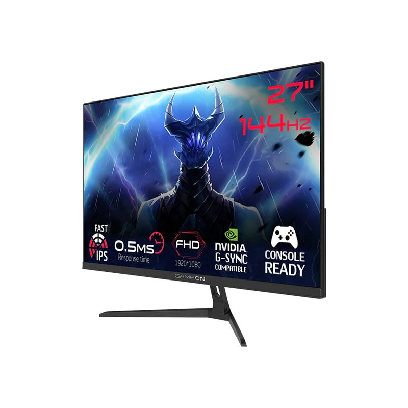 GameOn GOES27FHD144IPS Essential Series Gaming Monitor - 27" FHD / 144Hz / 0.5ms / DisplayPort / HDMI - Black