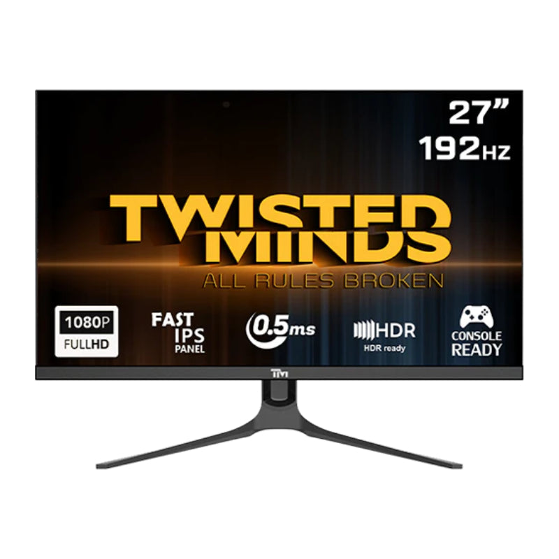 Twisted Minds TM27FHD200IPS Supreme Series Gaming Monitor - 27" FHD / 192Hz / 0.5ms / HDMI / Display Port / Audio Out / Black