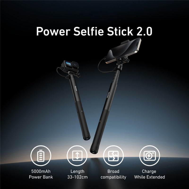 TELESIN S1-CSS-05 Telescopic Selfie Stick - 5000mAh / 18W / Black