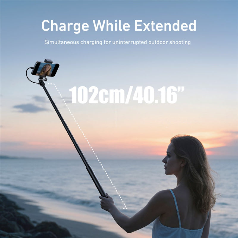 TELESIN S1-CSS-05 Telescopic Selfie Stick - 5000mAh / 18W / Black