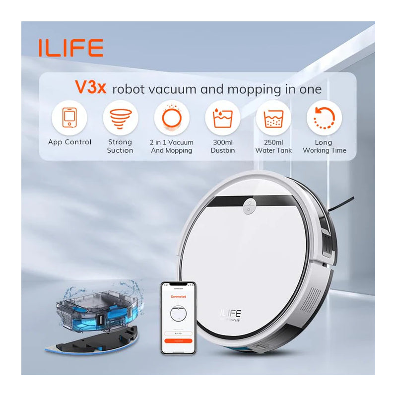 ILIFE V3x Robot Cleaner - 30W / Pearl White