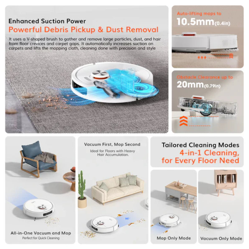 ILIFE T60s Robotic Vacuum Cleaner - 3.5L / 7,000 Pa / White