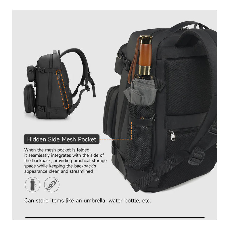 TIGERNU T-B9836 Detachable Multi-Functional Backpack - Black