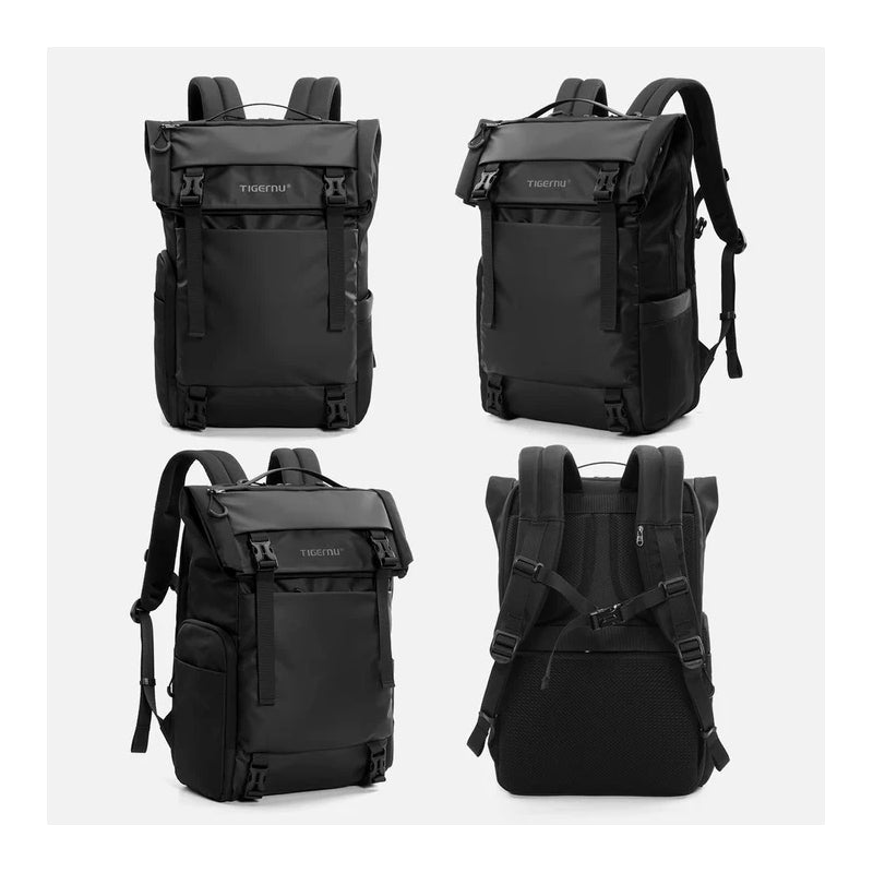 TIGERNU T-B91025 Tall 28L to 38L Expandable Travel Backpack - Black