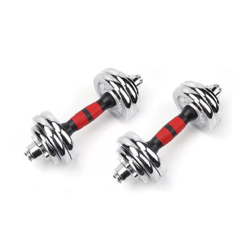 Adjustable Chrome 30KG Dumbbell Set with Barbell Connector