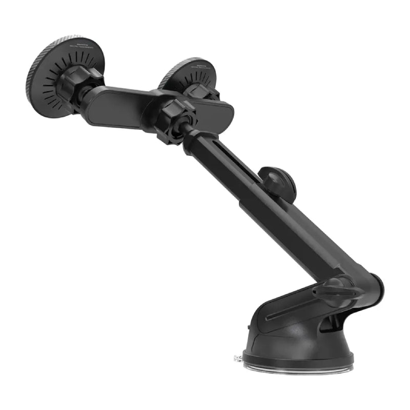 Porodo Dax-L Dual MagSafe Car Phone Holder with Adjustable Telescopic Arm - Black
