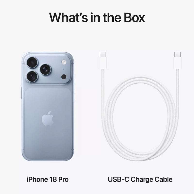Apple iPhone 18 Pro - 256GB / Glacier / 5G / 6.3" / Middle East Version