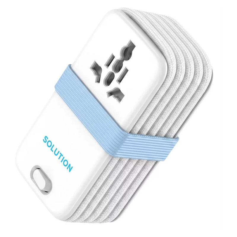 Powerology SOLUTION GaN Charger - 30W / 3 Way / USB-C / USB-A / White