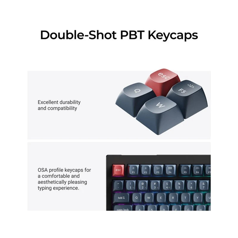 KeyChron QMK/VIA 75% Custom Mechanical Gaming Keyboard - Wireless / RGB / Black