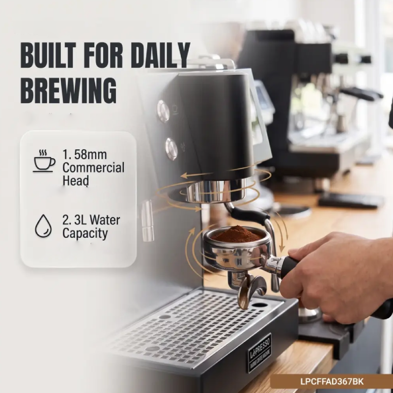 LePresso Avorio Italian Pump Commercial Coffee Machine - 3L / 2550W / Black