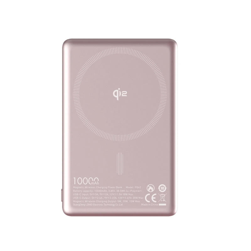 LDNIO PQ42 Wireless Fast Charger Power Bank - 15W / 10000mAh / Pink