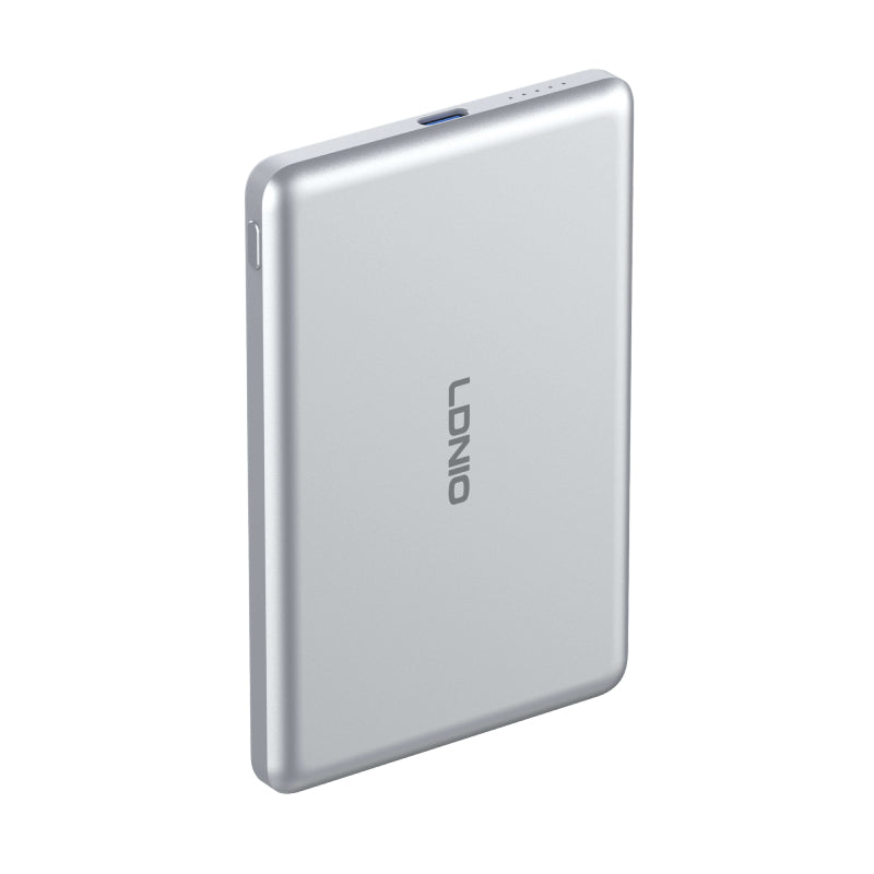 LDNIO PQ32 Ultralight Wireless Fast Charger Power Bank - 15W / 5000mAh / Silver