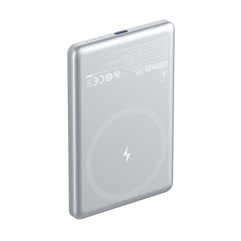 LDNIO PQ32 Ultralight Wireless Fast Charger Power Bank - 15W / 5000mAh / Silver