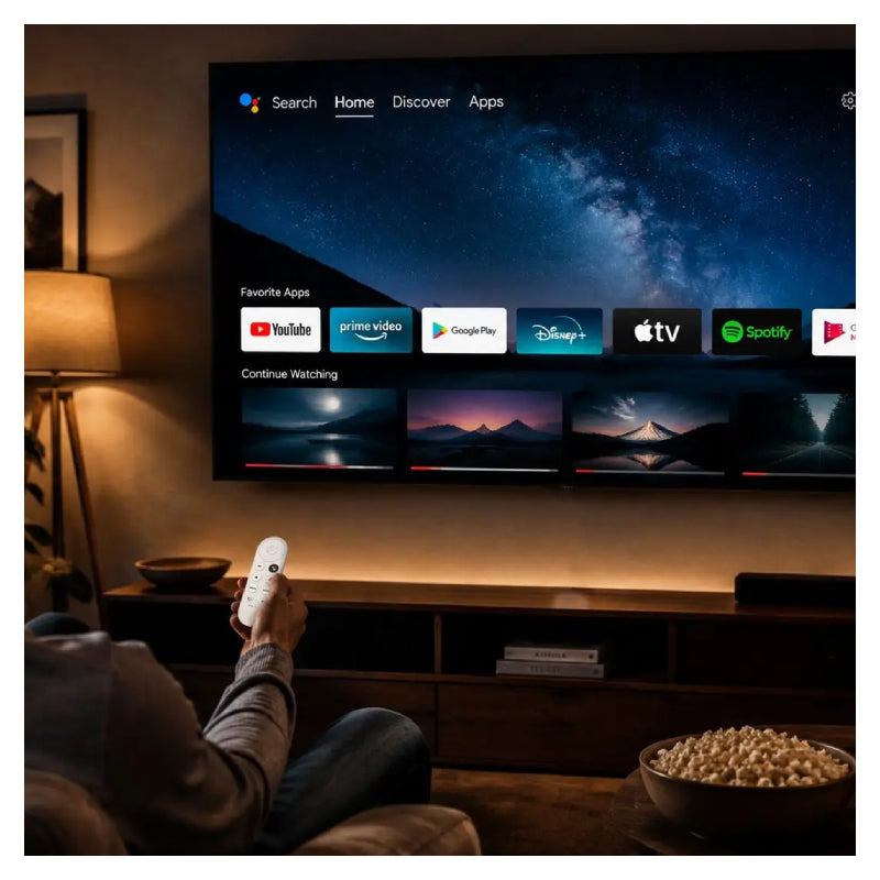 Porodo BLINK 4K Android TV Stick with Air Mouse Remote Control - White